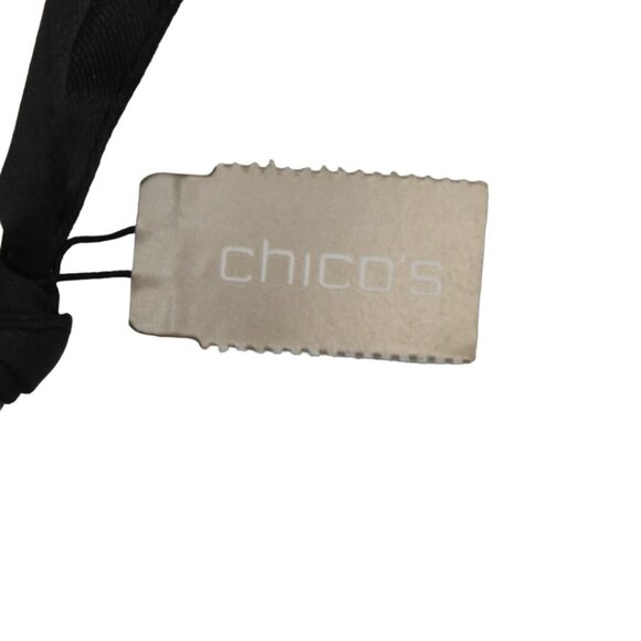 Chicos Jewelry Pouch  Black Satin With Leopard Print Lining Drawstring Bag - Picture 7 of 7